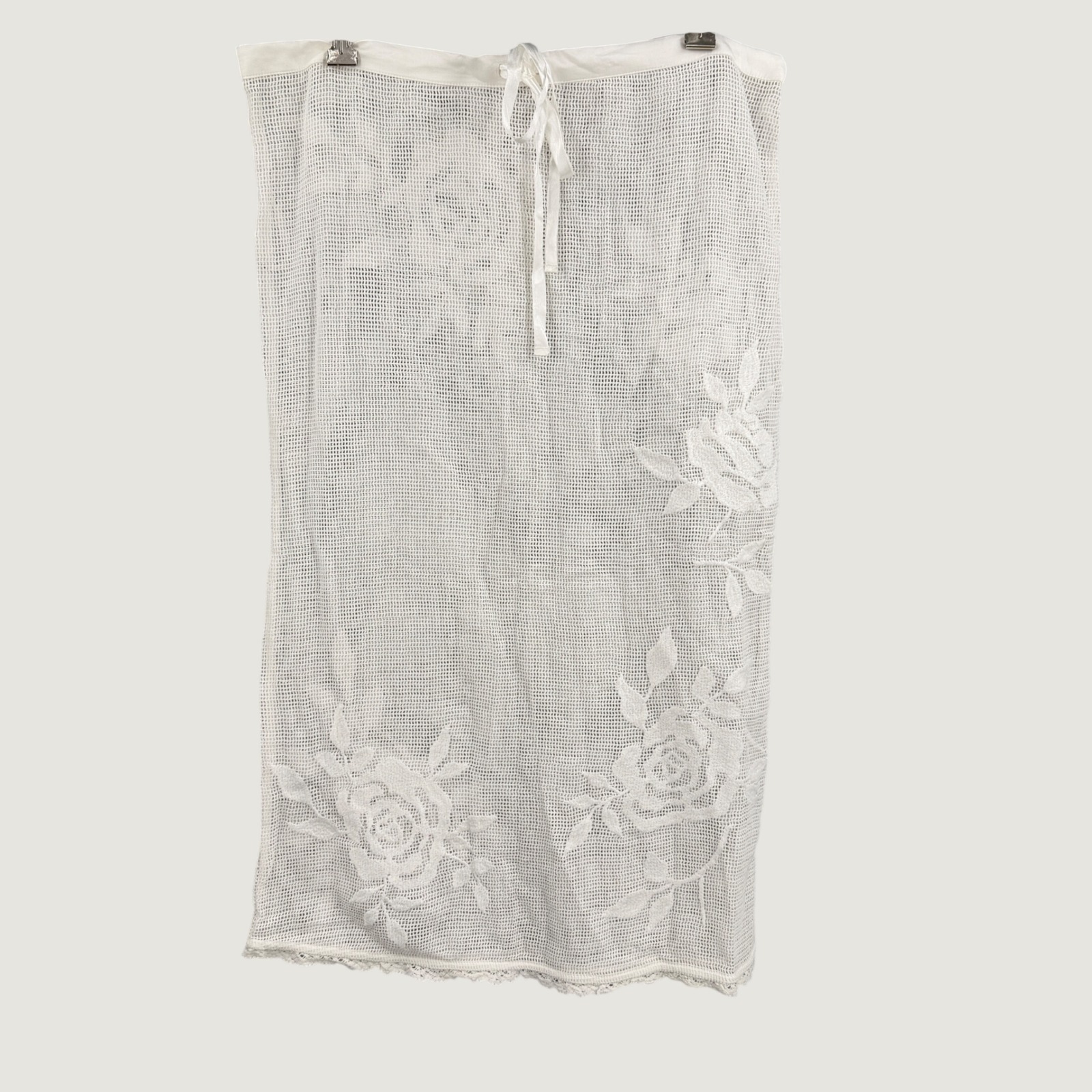 For Love & Lemons White Crochet Mesh Floral Long Cover Up Skirt Sheer Small